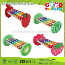 EZ9009 2015Hot Selling Musical Kids Wooden Toys,Fruit Design Xylophone Baby Musical Wooden Toy, Wooden Music Instrument